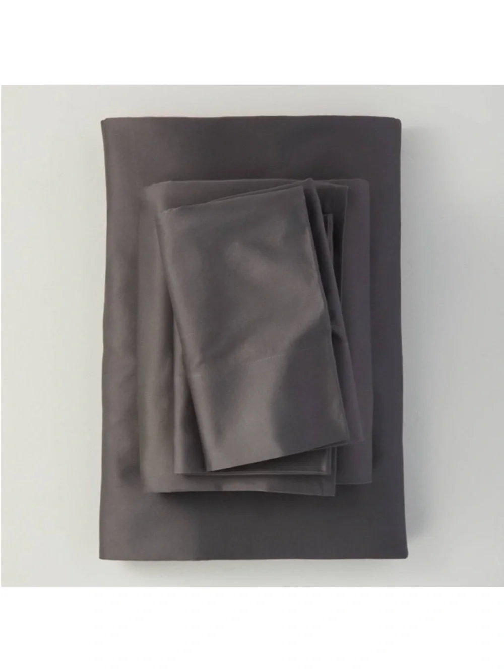 NWT King 500 Thread Count Washed Supima Sateen Solid Sheet Set Gray Casaluna